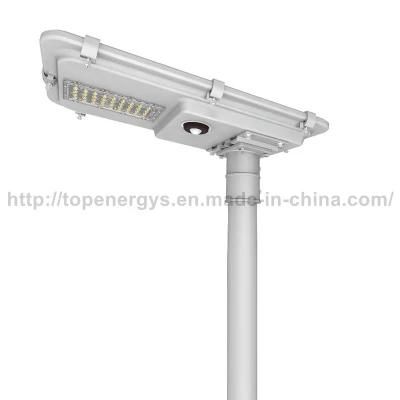 30W 160lm/W 5200lm All in One Integrated IP66 Lithium Battery Solar LED Street Light