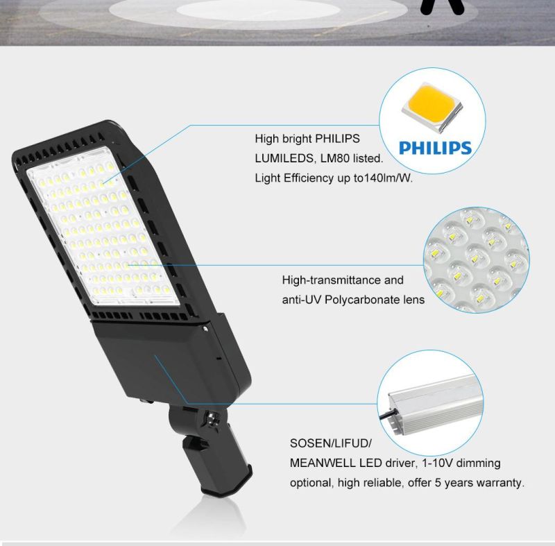 Romanso LED Area Light 2700-6500K Warm White 100W 150W 200W 240W 300W High Power LED Parking Lot Lighting