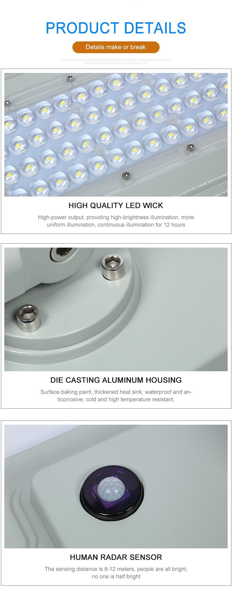with PIR Sensor Radar Sensor 2400lm Solar LED Street Light