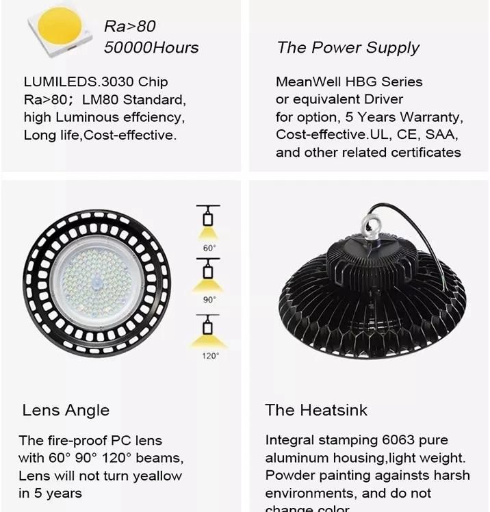 LED High Bay Floodlight Manufacturer SMD 100W 8500lm Ce RoHS