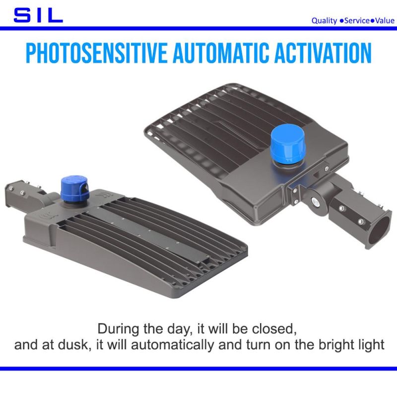 Robust IP65 with Internal Power Driver Box Design 50 Watts Smart Photocell Sensor Function LED Shoebox Light LED Street Light