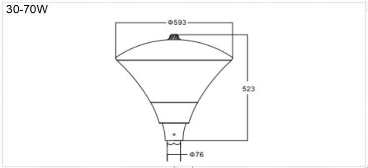 Waterproof IP66 Pole Lamp Park Landscape Post Top Outdoor LED Garden Light 30W 55W 70W