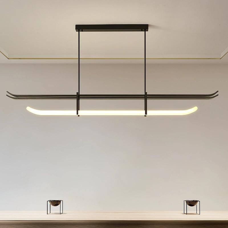 2022 LED Multi-Light Source Adjustable Chandelier Geometric Metal Shape Modern Minimalist Style Pendant Light