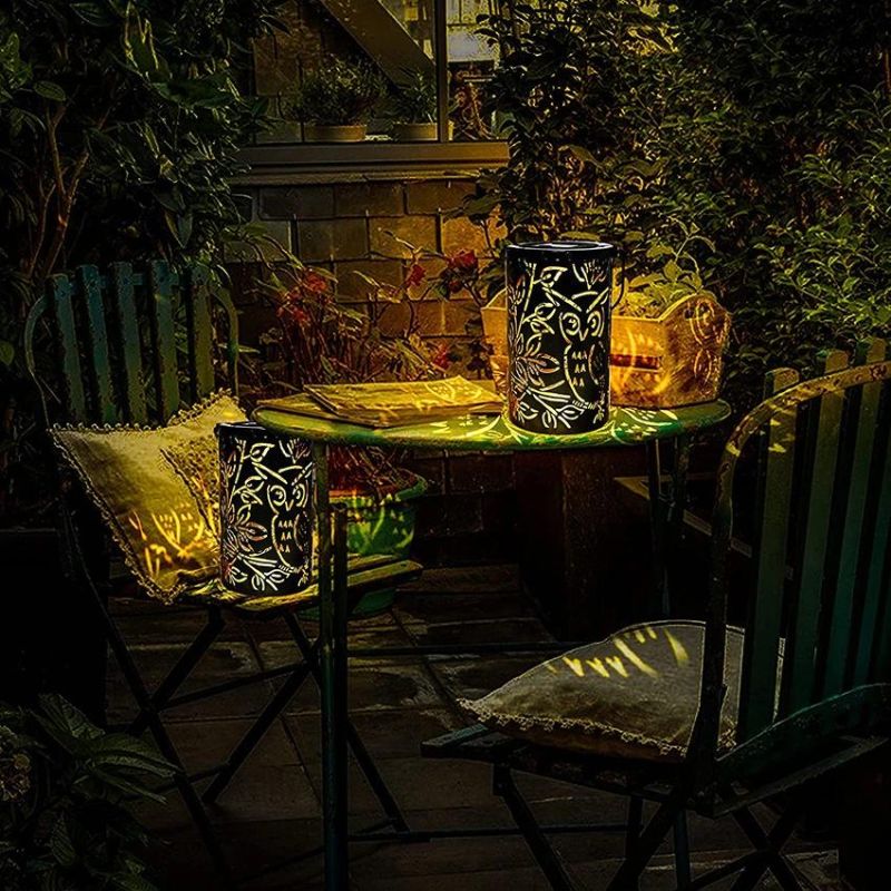 Outdoor Christmas Solar Lights Retro Hanging Solar Lantern with Handle