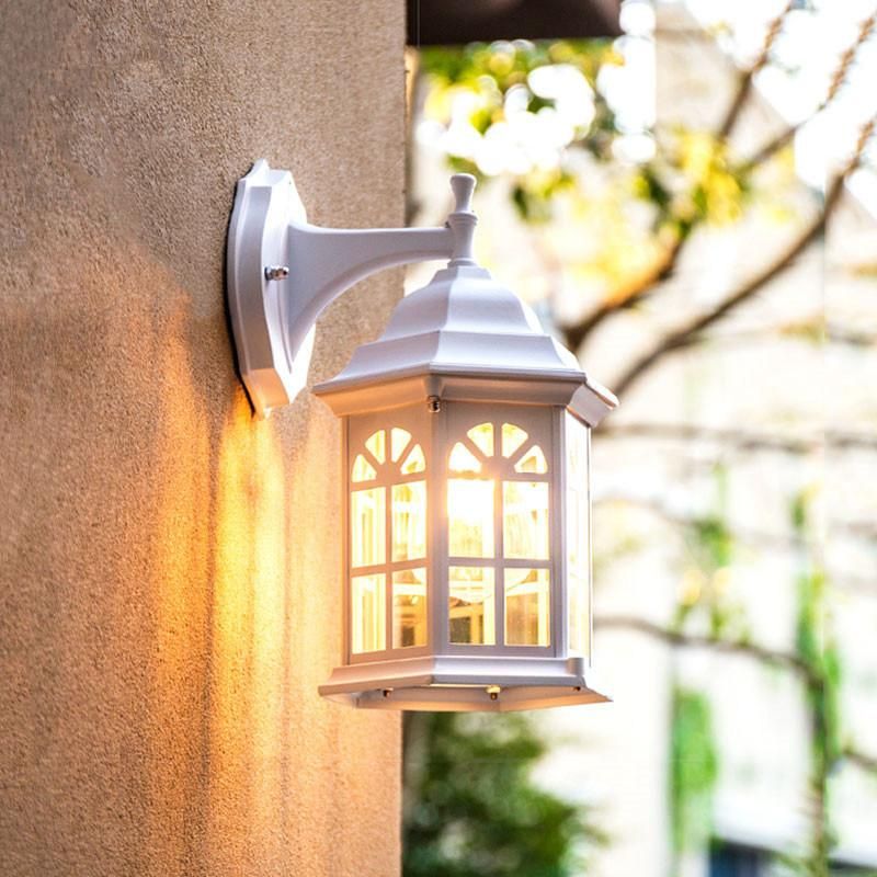 White Lanterns Simple Balcony Wall Lamp Outdoor Waterproof Terrace Wall Lamp (WH-HR-57)