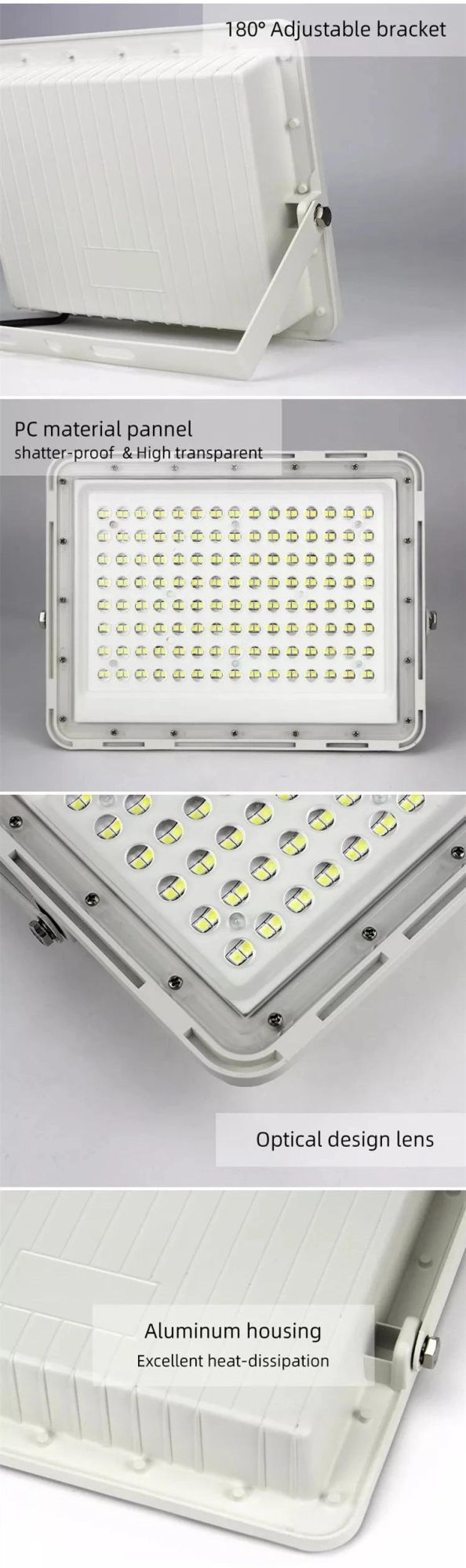 200W 6500K Wide Light Cover Area Solar Powered LED Floodlight