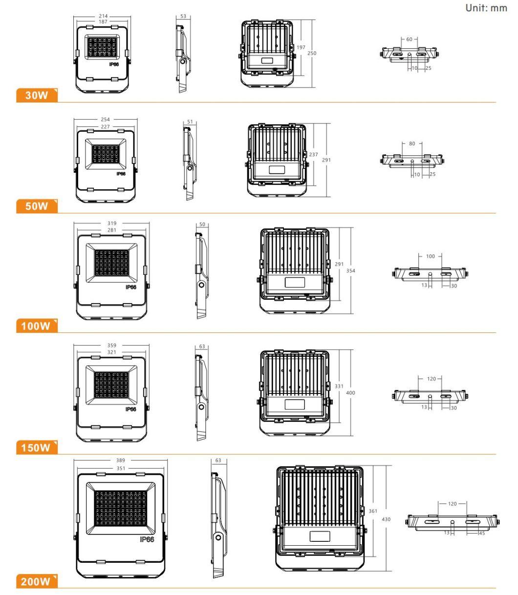 LED Flood Lamps Powerful 17000 Lumens Warm White Cold White Industrial 100W