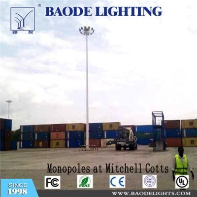 Baode Lights Outdoor 15m High Mast Pole with 400W Metal Halide Light for Football Pitch