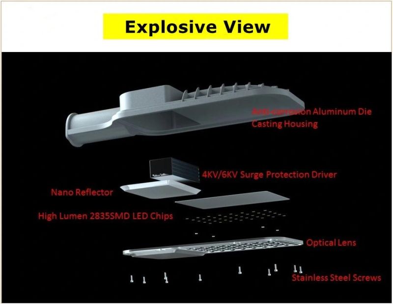 Die-Casting Aluminum Housing Optical Lens CRI>80 30W LED Street Light