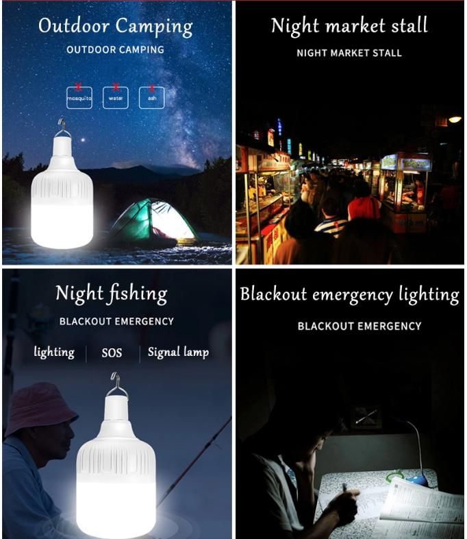 Outdoor Indoor Solar Battery Rechargeable Bulb Light Solar Emergency Light