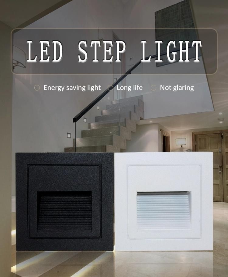 IP65 Aluminum Outdoor Recessed Wall Foot Lmp LED Stair Step Light 1W 3W