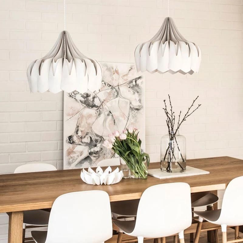 2022 Simple Foldable Large Home Decoration White Origami Paper Lamp Shade Pendant Light