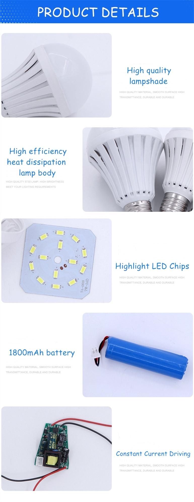 E27 9W Fast Charging LED Emergency Rechargeable Bulb