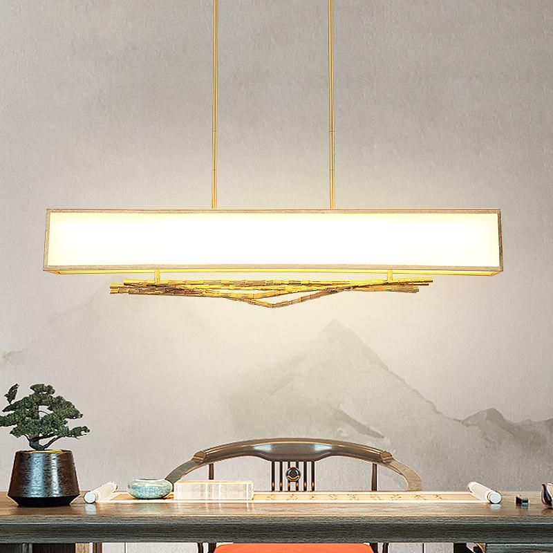 2022 Wholesale Chinese Chandelier Lighting Soft Lighting Classic Modern LED Long Rectangle Pendant Light