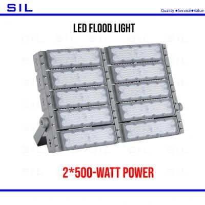 High Power LED Modular Tunnel Light Project Lamp Aluminum Housing IP65 Outdoor 1000watt 2*500W Stadium Lighting LED Flood Light