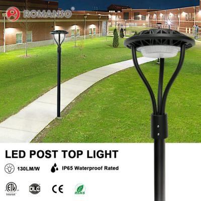 Romanso ETL Dlc LED Post Top Light IP65 Waterproof 5 Years Warranty 60W 100W 150W 130lm/W LED Post Top Area Light
