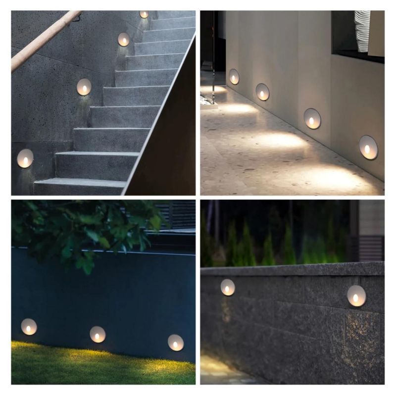 Mini Round LED Wall Light Stair Lamp with IP65 Waterproof 100-240V