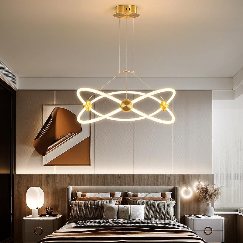 2022 Chain Dimmable Modern Luxury Aluminum Ceiling Crystal LED Contemporary Pendant Lights
