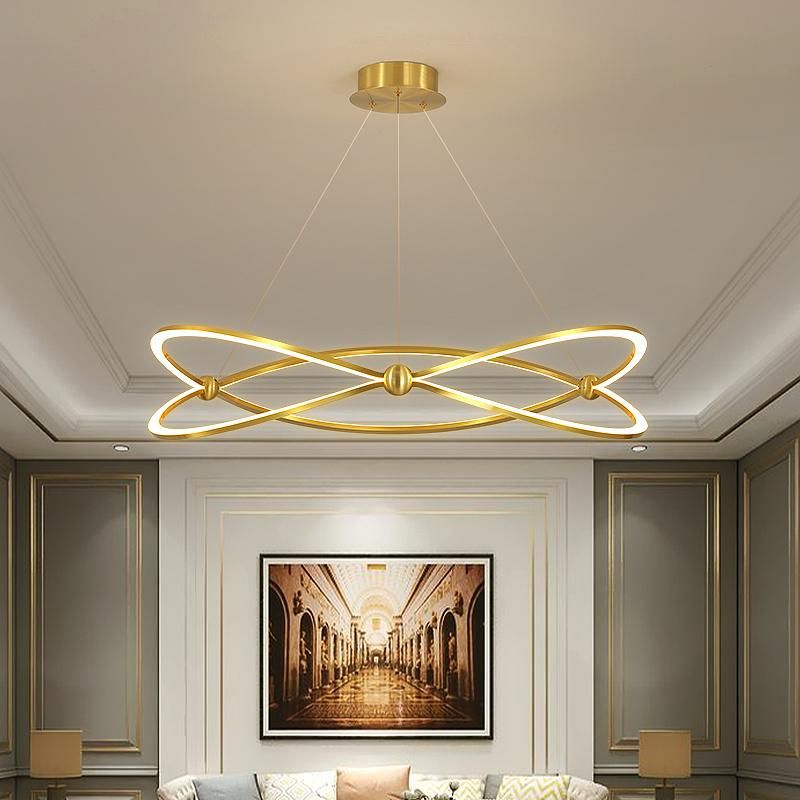 2022 Modern European Rings Chandelier LED Dining Pendant Light LED Lamp Decorative for Living Room Hotel Lobby Pendant Light