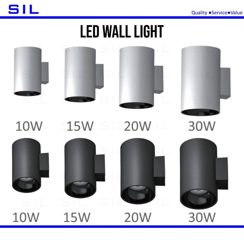 LED Wall Lamp up and Down Aluminum Decorate Wall Sconce Outdoor Garden LED Wall Light 30watt Outdoor Wall Lights