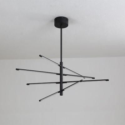 2022 Simple Modern Light Fixture Nordic Style Aluminum House Deco Pendant Creative Black Linear LED Light Pendant Free Shipping