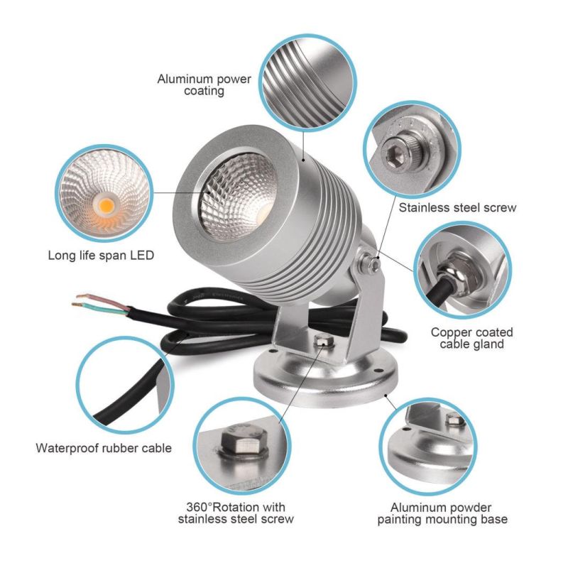 High Power Garden Light Stainless Steel 220V with CE EMC Certificate Outdoor LED Garden Lights