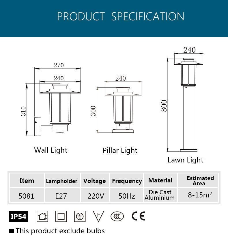 E27 LED Vintage Outdoor Lighting Garden Wall Light European Retro Balkon Sconce Outdoor Wall LED (WH-HR-95)