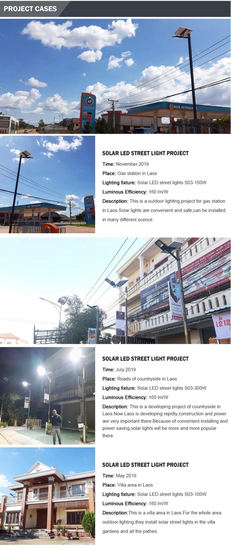 All in Two Integrated Solar Street Light with Long Light Time 6000 Lumens