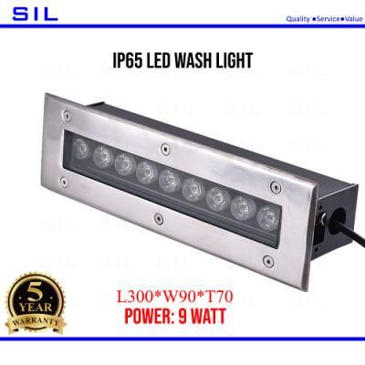 LED Wall Wash Light Customized IP65 9watt RGBW Recessed Wall Washer Lighting