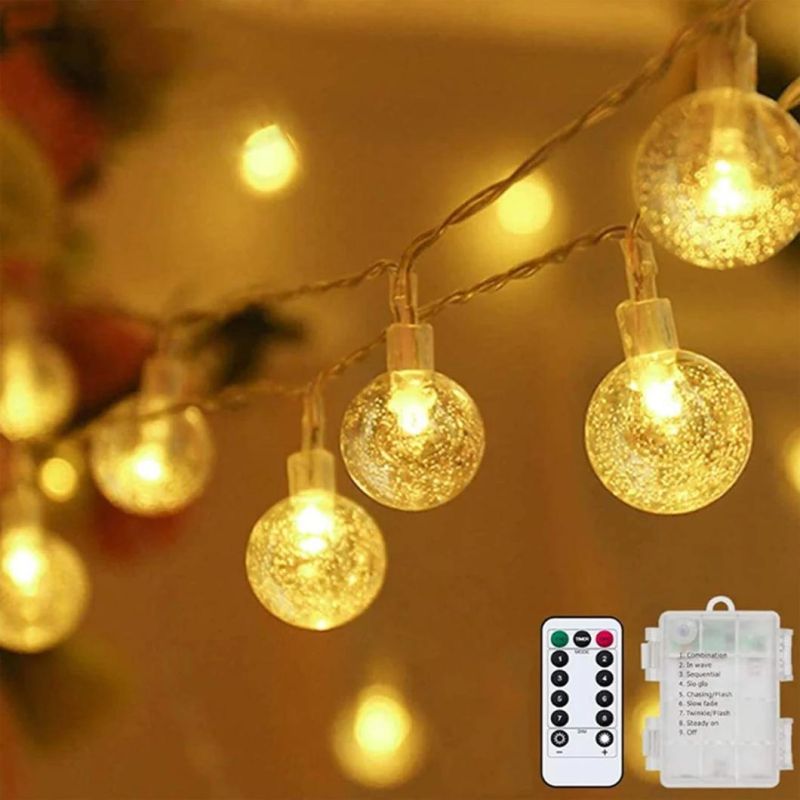 Outdoor Fairy String Lights with Remote for Patio Garden Home Christmas Party, Warm White