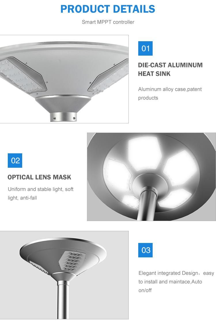 Aluminum Outdoor IP65 Waterproof Time Controller 20 30 50 Watt Intelligence Solar LED Street Light