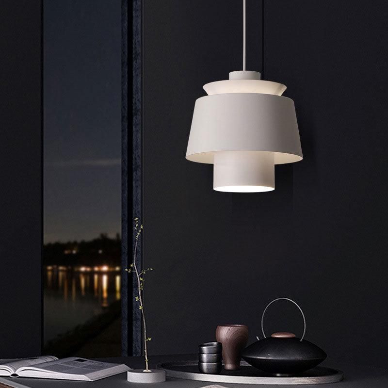 2022 White Body Modern Simple Hanging Lamp Dining Room Kitchen Iron LED Pendant Light