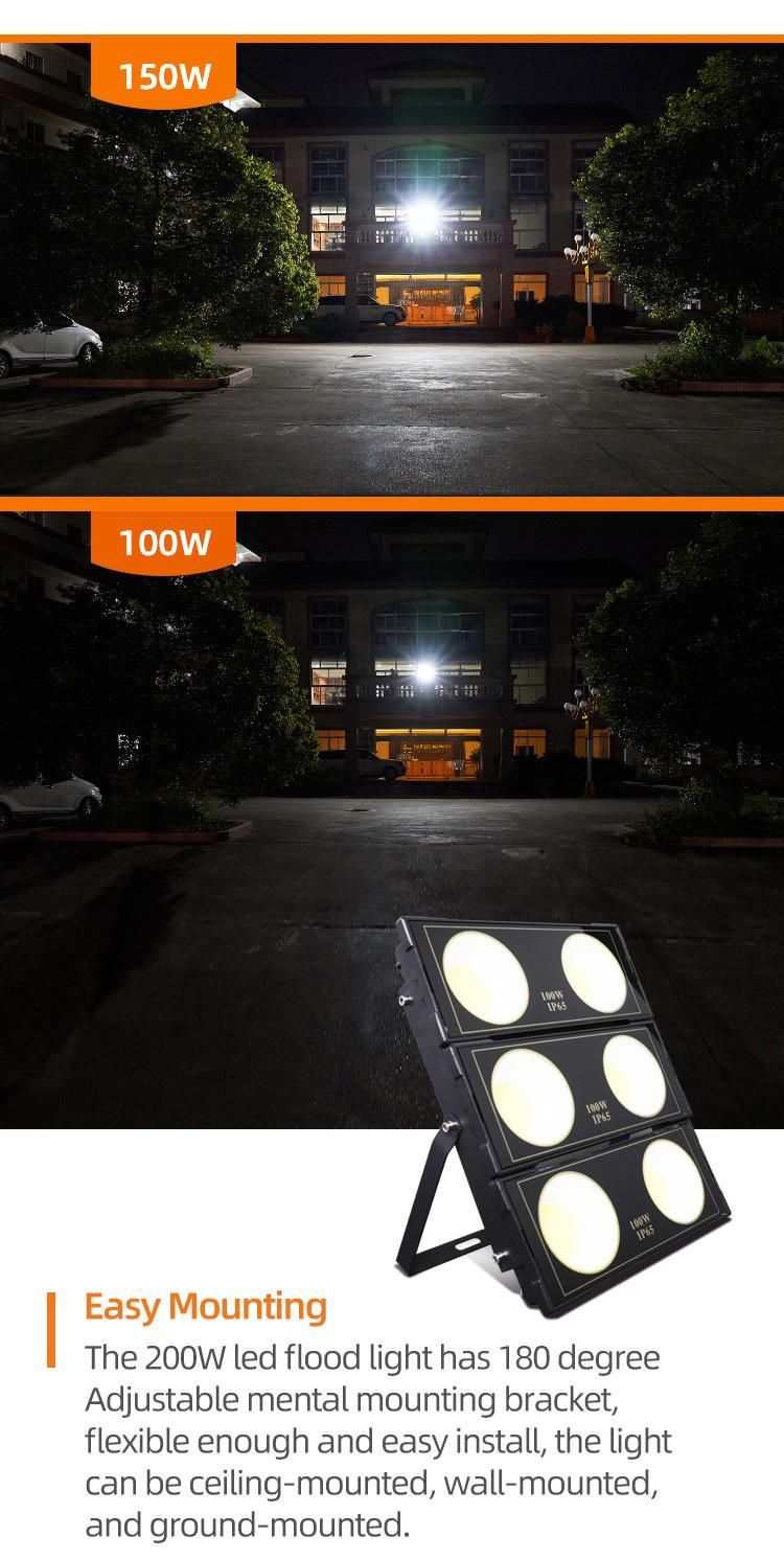 Reflectores 100W 10W Aluminum Parts Ultra Adjustable LED Flood Light