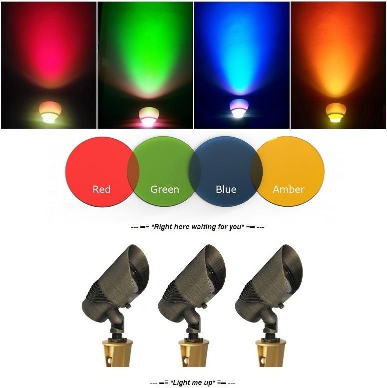 Beam Angle Power Adjustable Outdoor Brass Garden Light with IP65