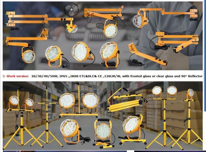 30W Boat Docking Lights 5000K IP65 with Arm 3300lm for Warehouse Lighting