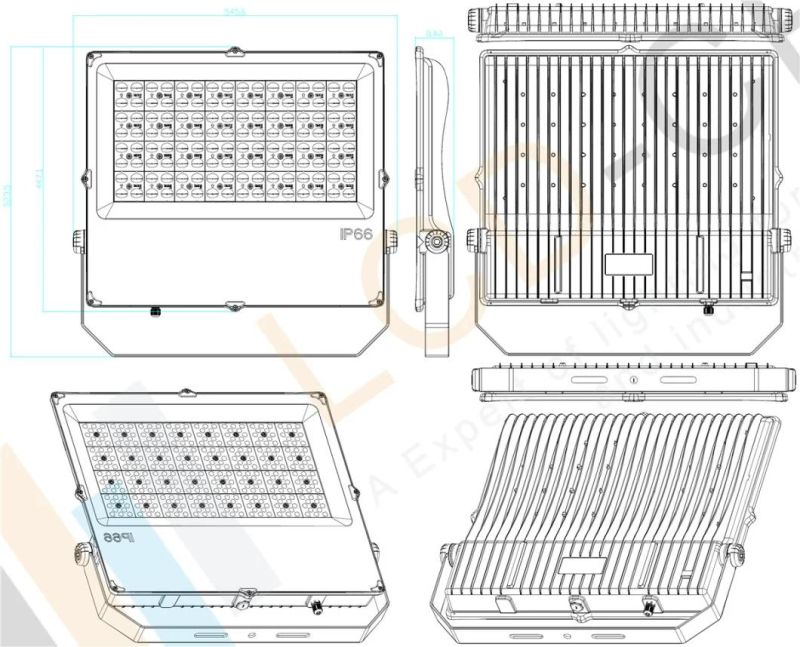 SMD COB LED Flood Lights 300W Outdoor LED Street Lights AC85 - 265V 100watt-300 Watt LED Street Light 45000lm Aluminum IP66 for Main Road and Industrial Area