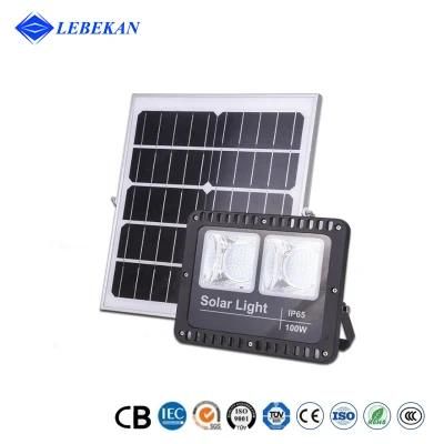 Lebekan High Power Remote Control Aluminum SMD Waterproof IP66 Outdoor IP66 120W 250W 600W Solar LED Flood Light Garden Street Wall Reflector