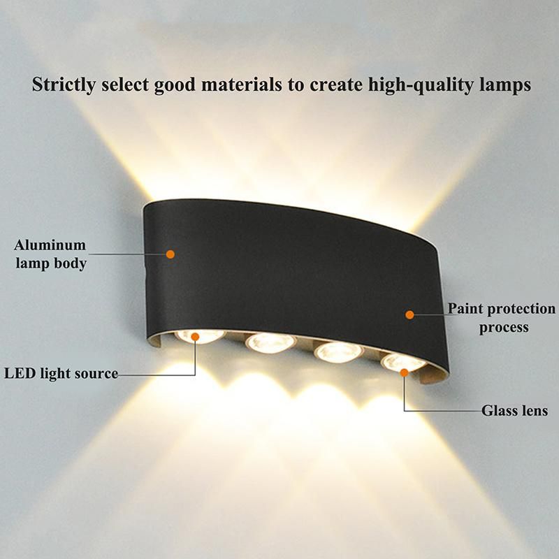 LED Wall Light Aluminum Decoration Interior Lighting up and Down Waterproof Wall Light Outdoor Garden Wall Lamp