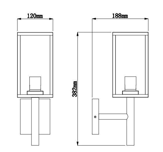 Glass E27 Alu LED Wall Light