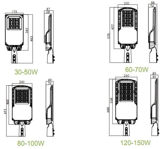 Newest Design 80-100W LED Street Lamp with 8 Years Warranty LED Road Light