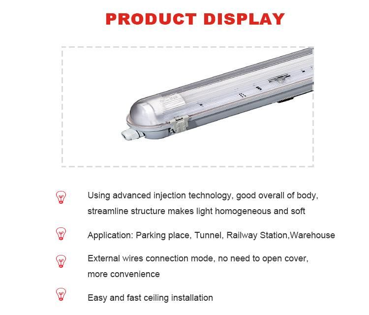 IP65 1*18W ETL Waterproof Mall Lighting T8 Series