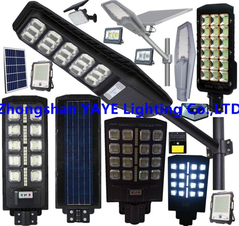 Yaye Hot Sell CE/RoHS 100W/150W/200W/250W/300W/400W/500W/600W/800W/1000W COB SMD Integrated IP67 Outdoor Solar LED Street Road Light with 20 Years Production