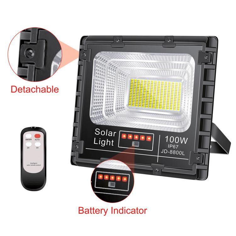 High Bright Outdoor 300W Aluminum Solar Flood Light with Power Display