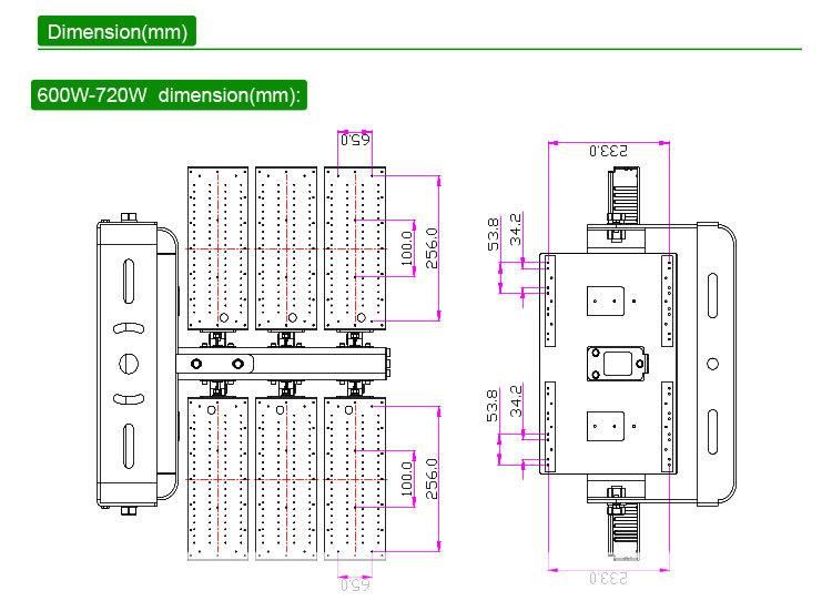 Hot Sale High Lumen LED Lamp 960W Economical Modular LED Sports Stadium Light