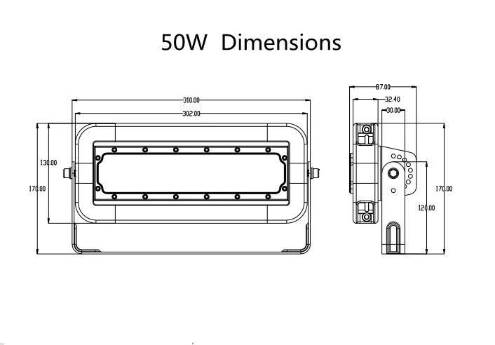 LED Tunnel Light 50W Safety Lights with Meanwell Driver