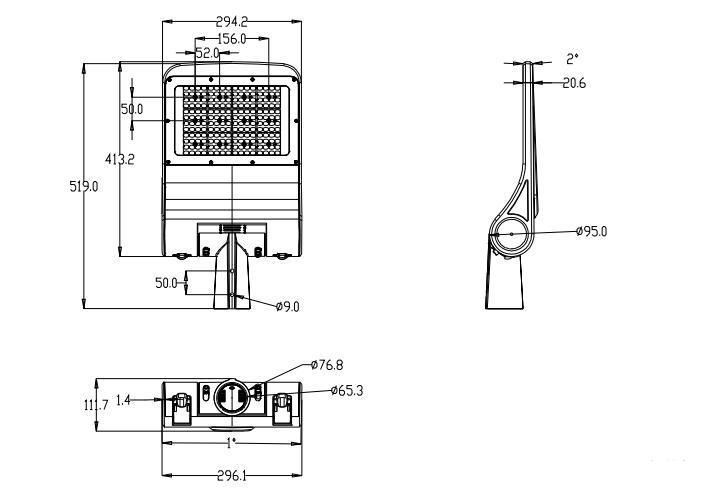 Ultra-Thin Design High Power 120W LED Street Light