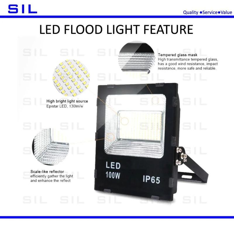 Die Cast Aluminum Garden Waterproof IP65 Ultra Slim 80W Outdoor LED Flood Light