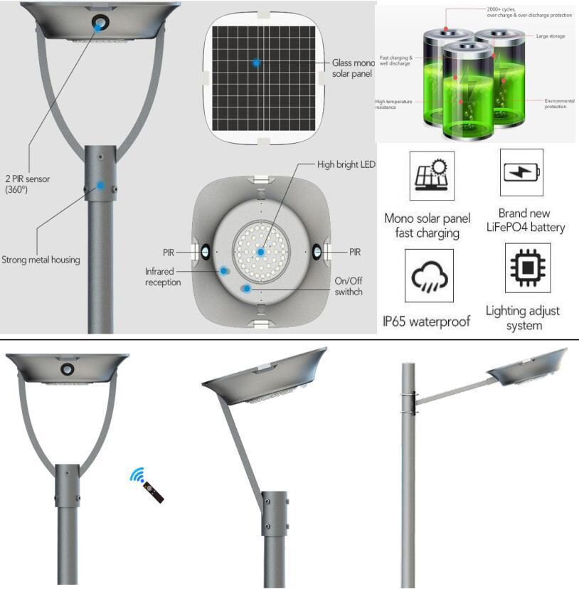 20W Mobile Phone APP Control Integrated Solar LED Street Light