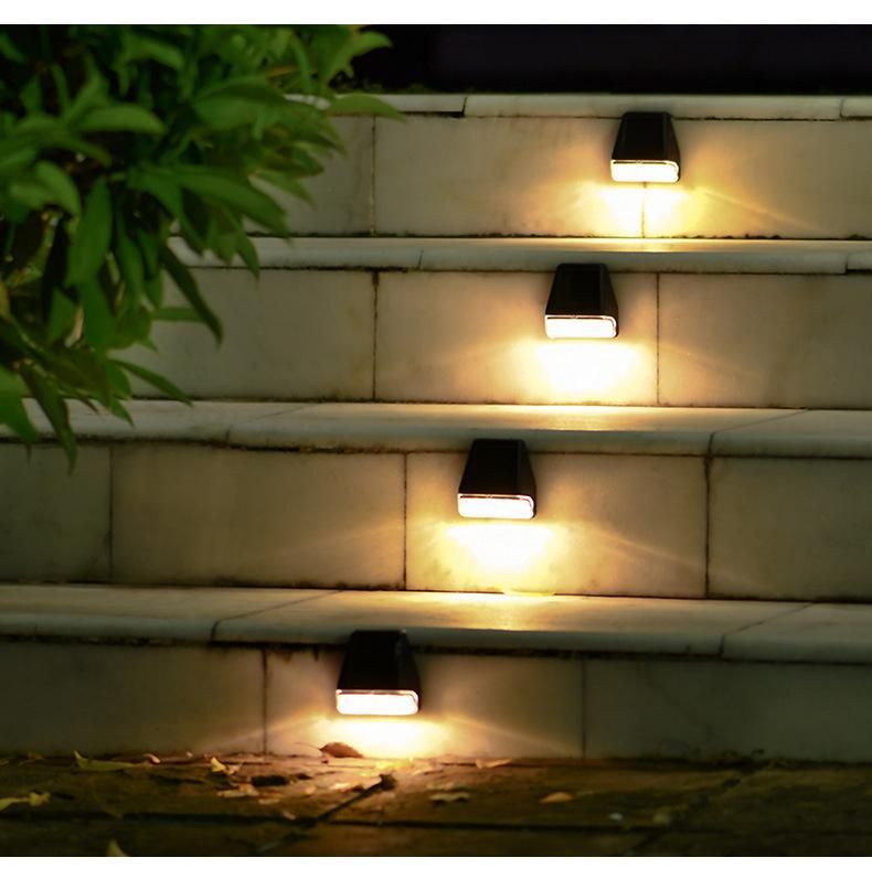 Solar Powered Fence Wall Lights Garden Lamp Step Path Decking Outdoor 2LED Solar Fence Light