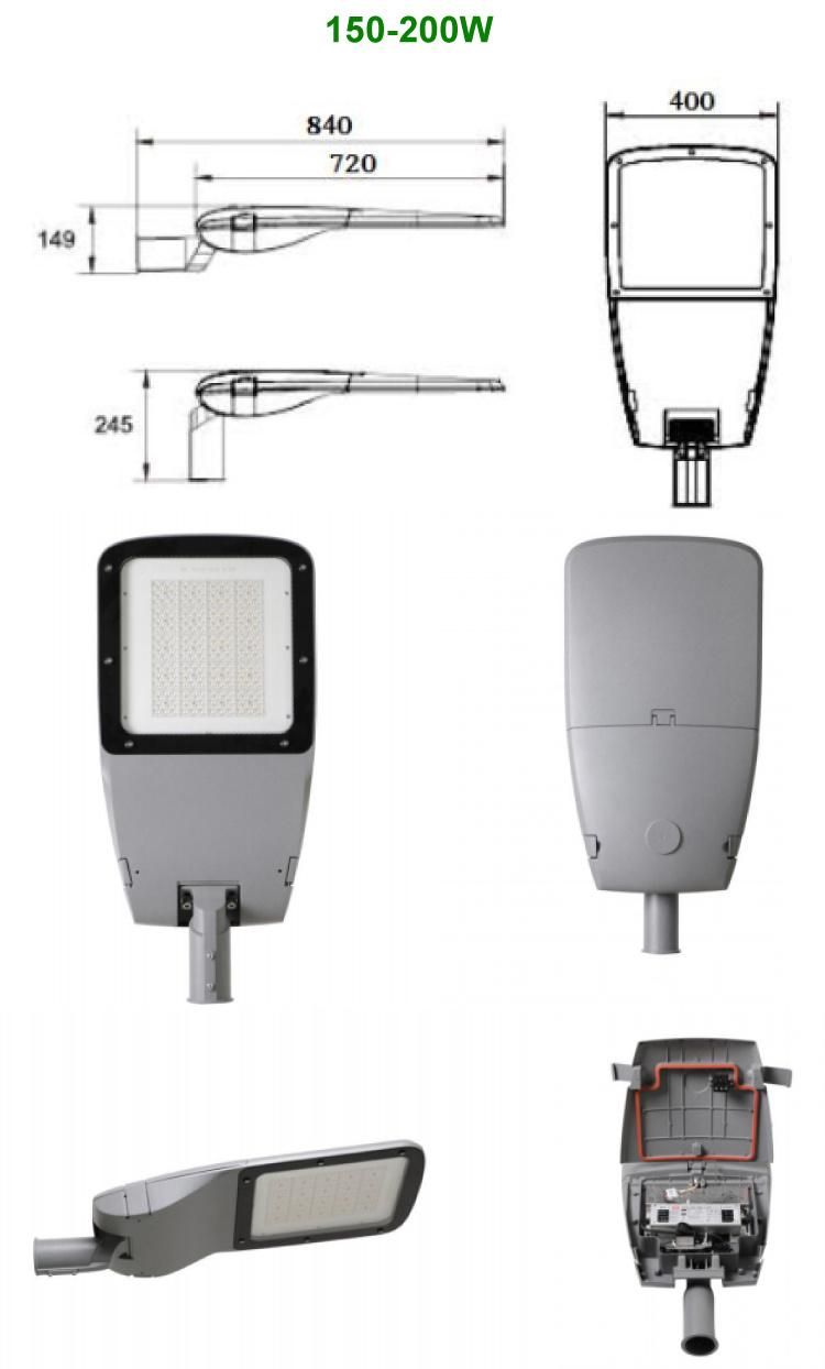 2021 Newest Design 200W LED Street Lamp with 8 Years Warranty LED Road Light